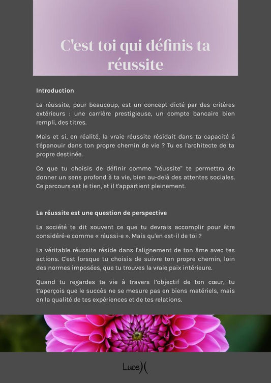 C'est toi qui définis ta réussite