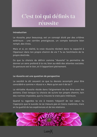 C'est toi qui définis ta réussite