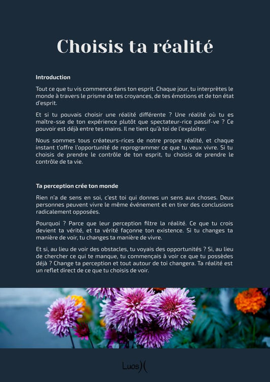 Choisis ta réalité