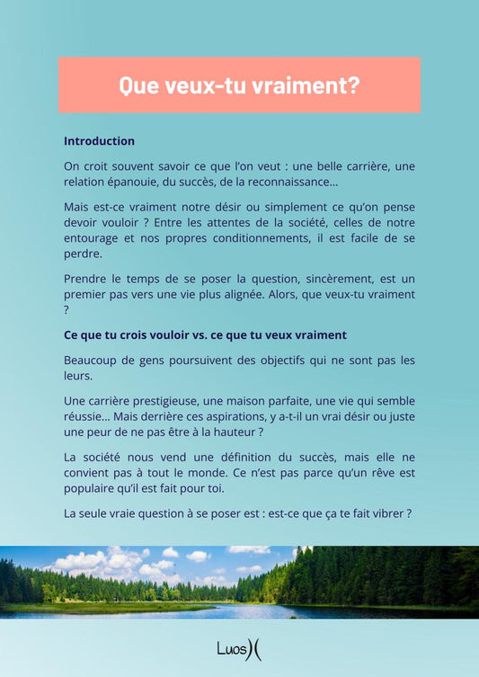 Que veux-tu vraiment?